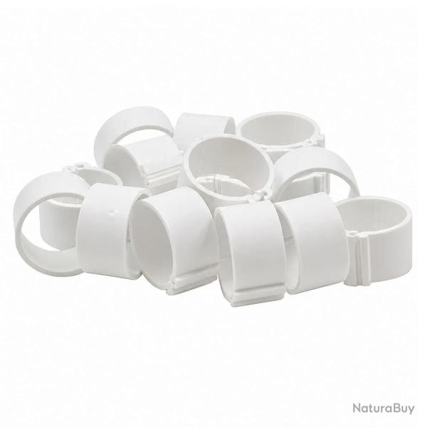 Bagues � clip �co �25mm par 50 pi�ces blanc