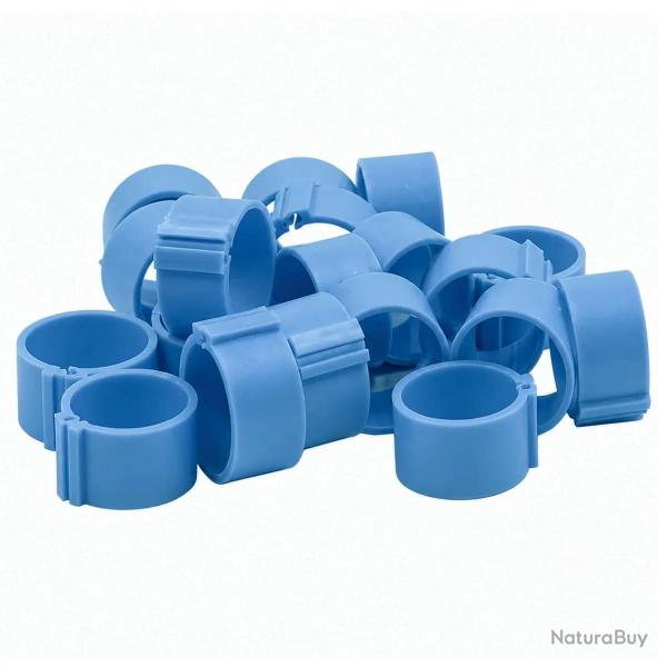 Bagues � clip �co �25mm par 50 pi�ces turquoise
