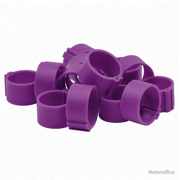 Bagues � clip �co �25mm par 50 pi�ces Mauve