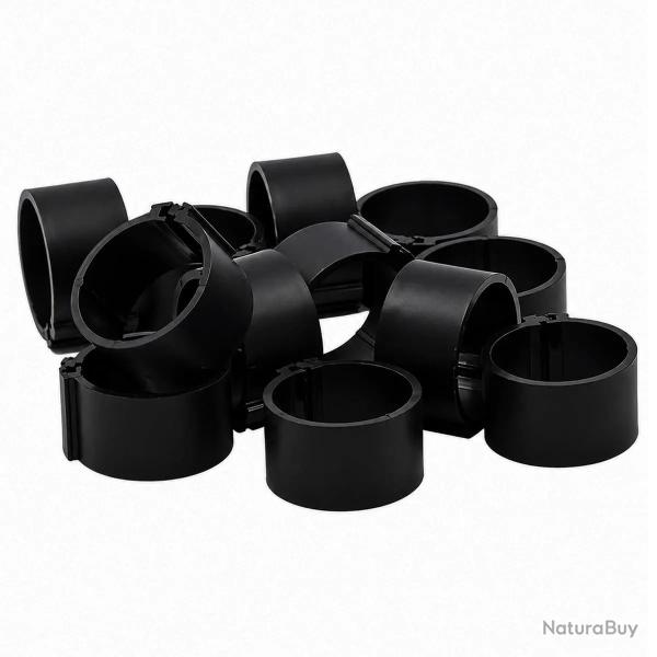 Bagues � clip �co �25mm par 50 pi�ces noir