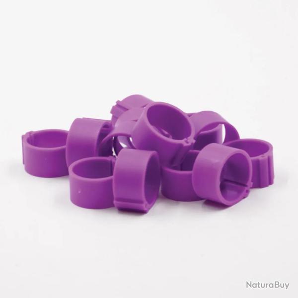 Bagues � clip �co �16mm par 100 pi�ces Mauve
