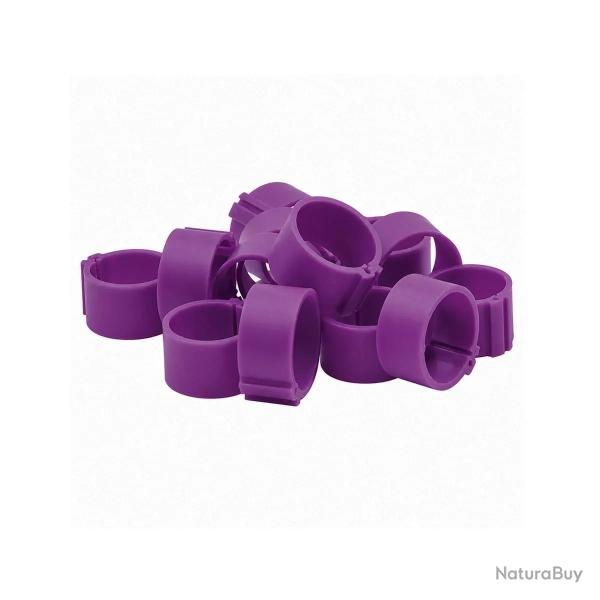 Bagues � clip �co �16mm par 100 pi�ces Mauve