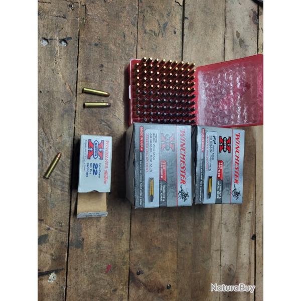 Lot de 450 munitions 22 magnum