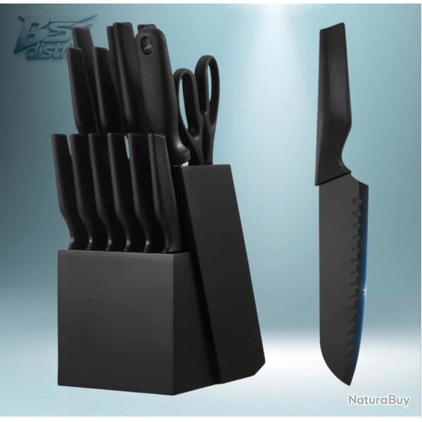 Set Couteaux Cuisine avec Bloc, 15 Pi�ces