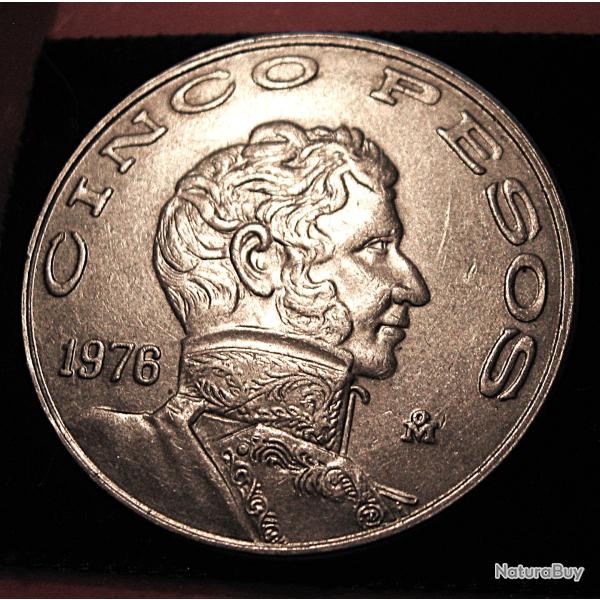 Mexique, piece de 5 cinco pesos 1978 diametre 33,3 mm  ttb