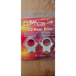 COLLIERS ARGENTEES MOYEN MONTAGE FIXE RAIL 11MM DIAM 25.4MM/1"