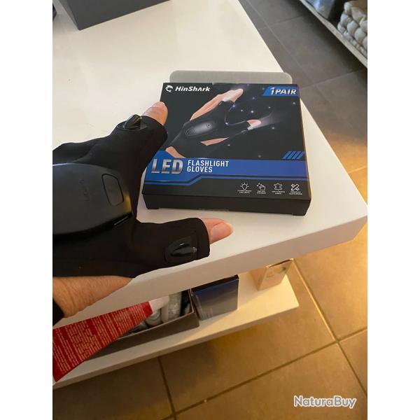 Gants LED rechargeables - �clairage mains libres - P�che, bricolage, outdoor - Neufs