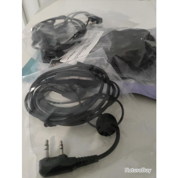 �couteurs de talkie-walkie forme G avec micro et double bouton PTT