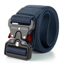 Ceinture tactique bleue, boucle rouge - Livraison gratuite