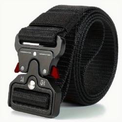 Ceinture tactique noire, boucle rouge - Livraison gratuite