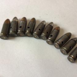 VENDU PAR LE-CUIRASSIER LOT N&deg;7 DE 10 BALLES 9 MM  WW 2 1942/1944 NEUTRALISEES