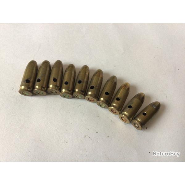 VENDU PAR LE-CUIRASSIER LOT N� 3 DE 10 BALLES 9 MM  NEUTRALISEES