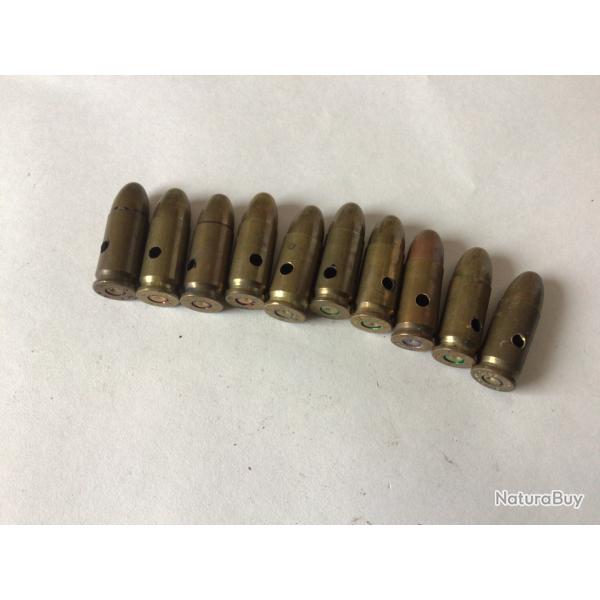 VENDU PAR LE-CUIRASSIER LOT N� 2 DE 10 BALLES 9 MM  NEUTRALISEES