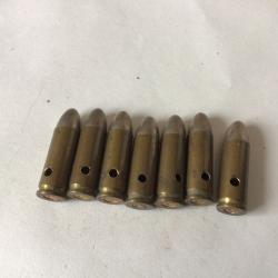 VENDU PAR LE-CUIRASSIER LOT N&deg; 1 DE 7 BALLES 9 MM  LONG WW2 1938 AVEC AIGLE OCCUPATION NEUTRALISEES