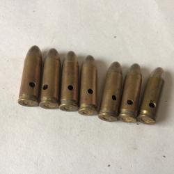 VENDU PAR LE-CUIRASSIER LOT N&deg; 3 DE 7 BALLES 9 MM  LONG WW2 1938 AVEC AIGLE OCCUPATION NEUTRALISEES