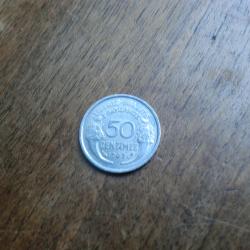 monnaie 50 centimes morlon 1947 alu