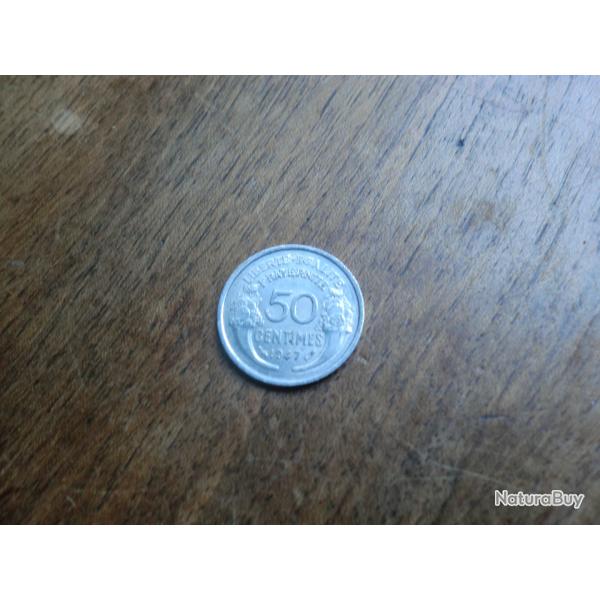 monnaie 50 centimes morlon 1947 alu