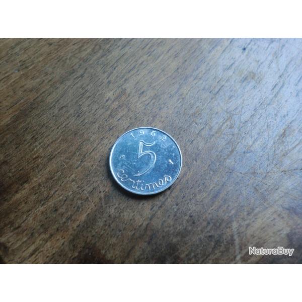 monnaie 5 centimes  �pie 1962