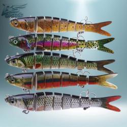 Lot de 5 Leurres de p&ecirc;che multi-articul&eacute; 3D...Ench&egrave;re 1 Euro