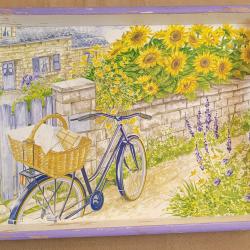 Plateau de Service VINTAGE en Bois Peint