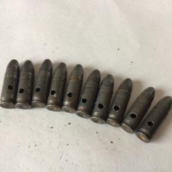 VENDU PAR LE-CUIRASSIER LOT N&deg;2 DE 10 BALLES  CALIBRE 7,65 MM LONGUES WW2 NEUTRALISEES