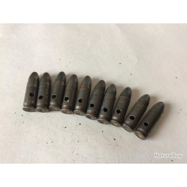 VENDU PAR LE-CUIRASSIER LOT N�2 DE 10 BALLES  CALIBRE 7,65 MM LONGUES WW2 NEUTRALISEES