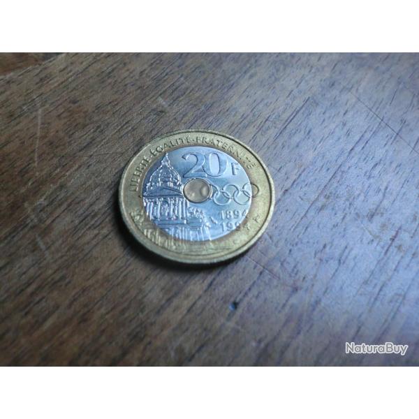 monnaie 20 frans  pierre de courbertin 1994