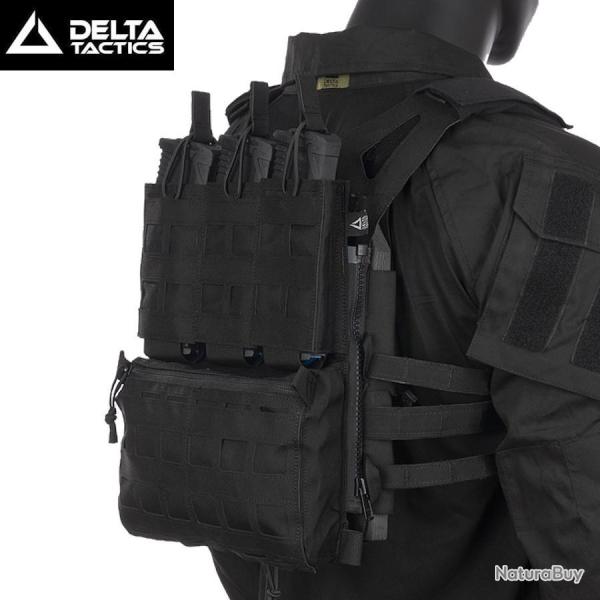 Backpanel tactique airsoft Delta Tactics noir pour gilet porte-plaques