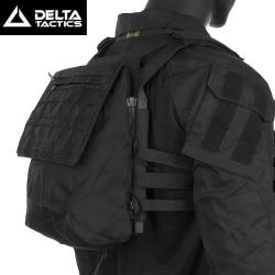 Backpanel cargo Delta Tactics noir pour gilet airsoft