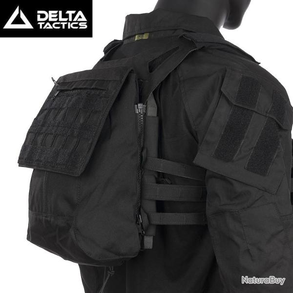 Backpanel cargo Delta Tactics noir pour gilet airsoft