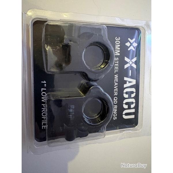 Colliers bas 30mm pour rail Weaver.