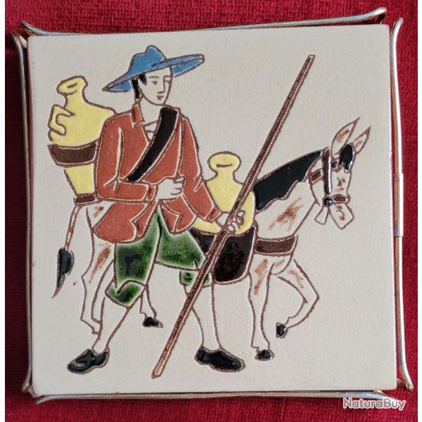 Dessous de Plat en C�ramique et Email Artisanal VINTAGE (Espagne)