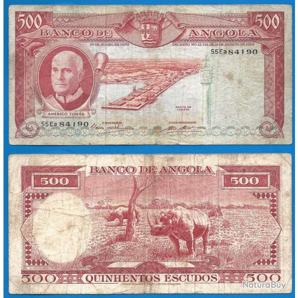 Angola 500 Escudos 1970 Port Animal Tomas