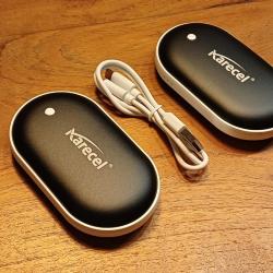 Chauffe-Mains Rechargeable &Eacute;lectriques Double Face, 10400mAh Power Bank Reutilisable USB