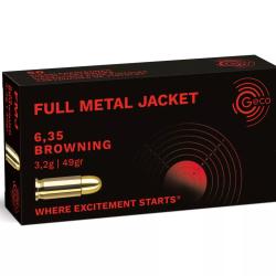 50 balles FMJ Cal.25 ACP 73Grs GECO