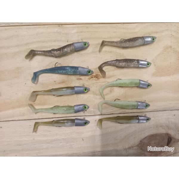Lot de 10 leurres souples 35g