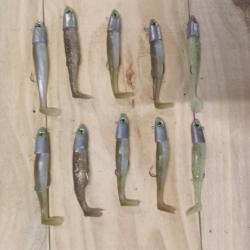 Lot de 10 leurres souples 35 grammes