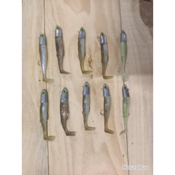 Lot de 10 leurres souples 35 grammes