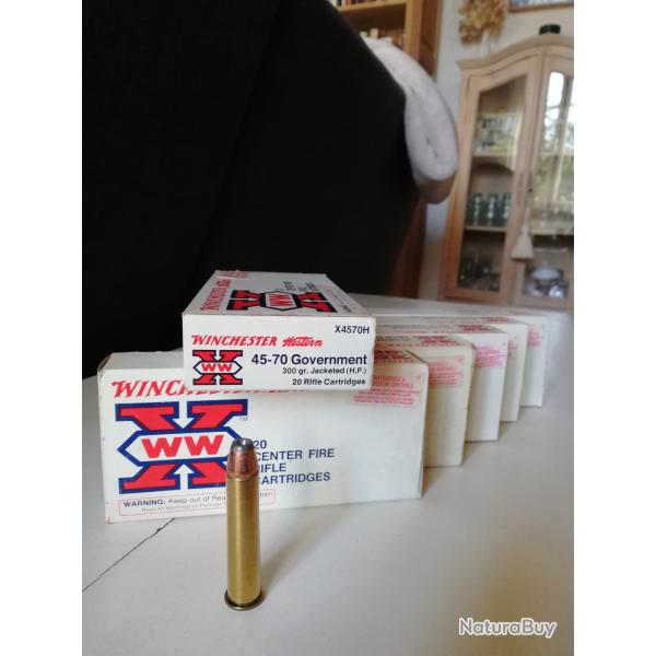 LOT DE 111 CARTOUCHES WINCHESTER CAL 45/70 GOVT