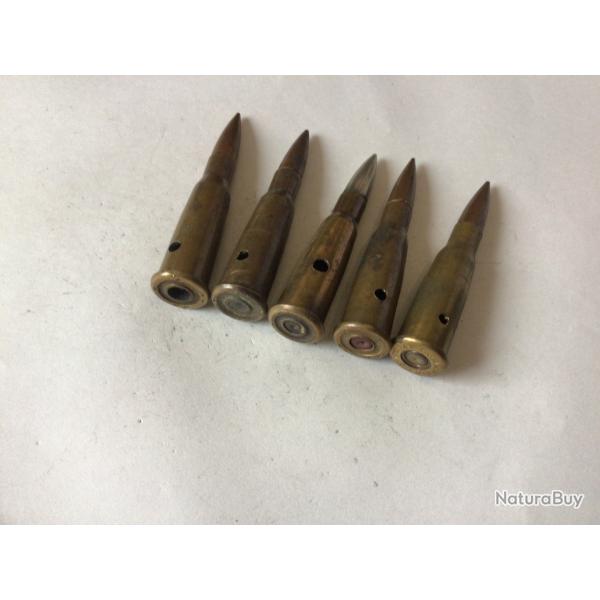 VENDU PAR LE-CUIRASSIER LOT N�2 DE  5 BALLES CALIBRE 8 MM LEBEL DIVERSES NEUTRALISEES