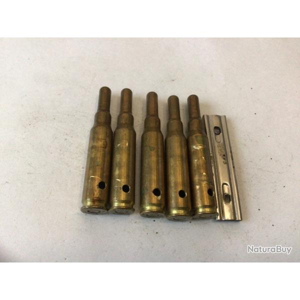 VENDU PAR LE-CUIRASSIER N�4 LOT DE 5 BALLES  CALIBRE 7,62 NATO A BLANC    NEUTRALISEES