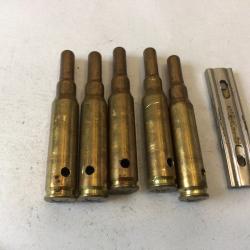 VENDU PAR LE-CUIRASSIER N&deg; 2 LOT DE 5 BALLES  CALIBRE 7,62 NATO A BLANC    NEUTRALISEES
