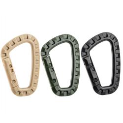 Mousqueton asym&eacute;trique, 3 couleurs dispo Vert arm&eacute;e