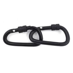 Lot de 2 mousquetons en aluminium, &Oslash; 6cm