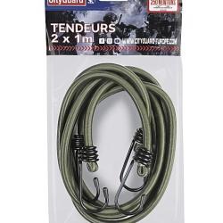 Lot de 2 tendeurs, vert arm&eacute;e, haute r&eacute;sistance