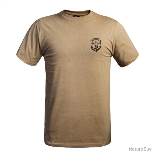 T shirt logo Troupes de Marine Sable Beige