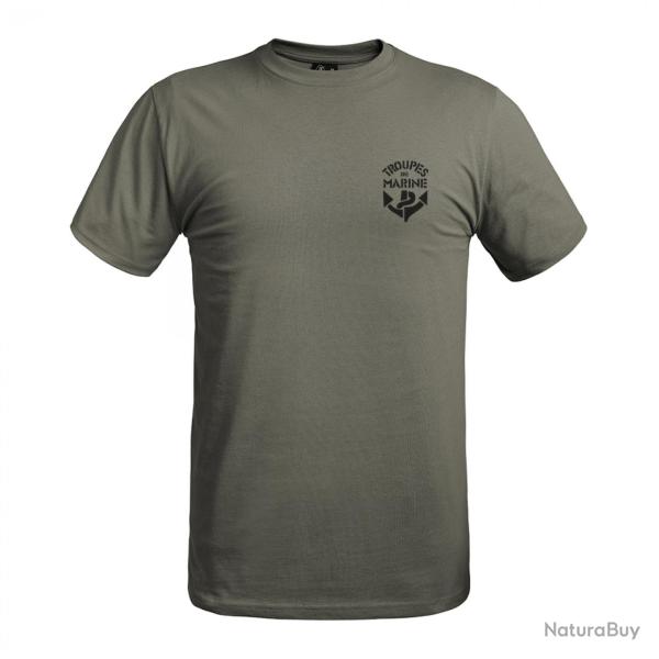 T shirt logo Troupes de Marine Vert arm�e