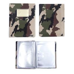 Carnet reliure transparent militaire, lutin a5 30 feuillets
