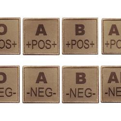 Patch Militaire Groupe Sanguin, couleur sable A+ positif