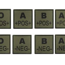 Patch Militaire Groupe Sanguin, couleur vert OD B- positif